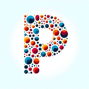AI Generate of Logo Letter P created using random color dots