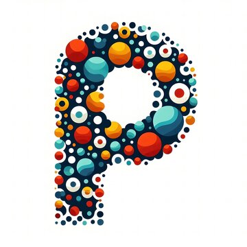 AI Generate of Logo Letter P created using random color dots