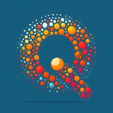 AI Generate of Logo Letter Q created using random color dots