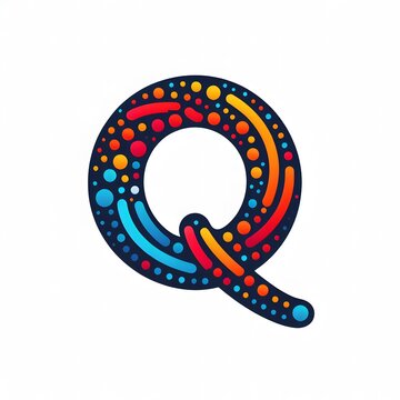 AI Generate of Logo Letter Q created using random color dots