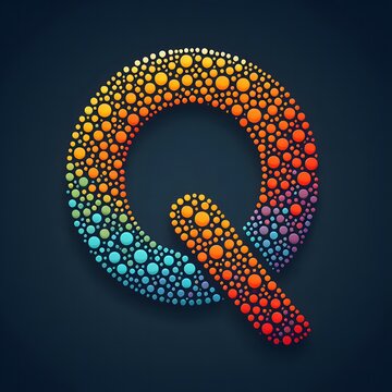 AI Generate of Logo Letter Q created using random color dots