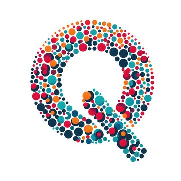 AI Generate of Logo Letter Q created using random color dots