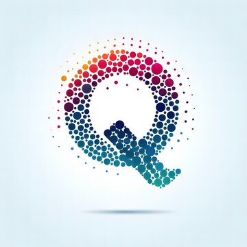 AI Generate of Logo Letter Q created using random color dots