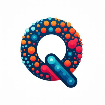 AI Generate of Logo Letter Q created using random color dots