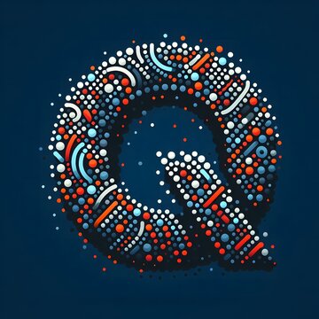 AI Generate of Logo Letter Q created using random color dots