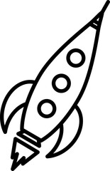 Wall Mural - Rocket launch line icon