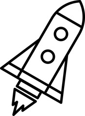 Wall Mural - Rocket launch line icon