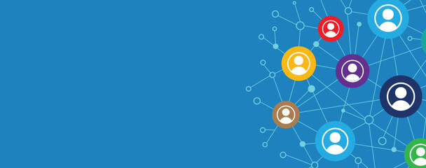Fototapete - people business connection on social network online concept and business communication concept