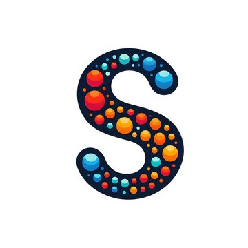 AI Generate of Logo Letter S created using random color dots