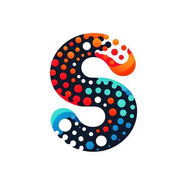 AI Generate of Logo Letter S created using random color dots