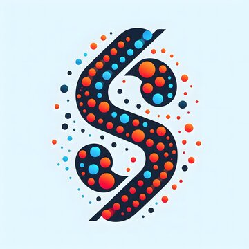 AI Generate of Logo Letter S created using random color dots