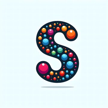 AI Generate of Logo Letter S created using random color dots