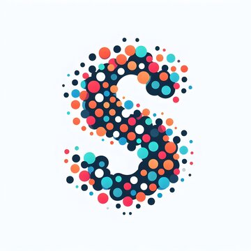 AI Generate of Logo Letter S created using random color dots