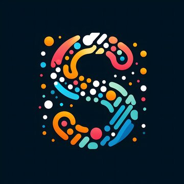 AI Generate of Logo Letter S created using random color dots