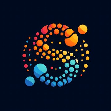 AI Generate of Logo Letter S created using random color dots