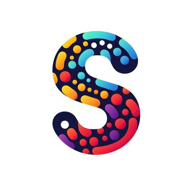 AI Generate of Logo Letter S created using random color dots