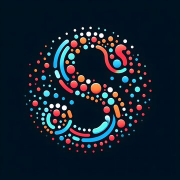 AI Generate of Logo Letter S created using random color dots