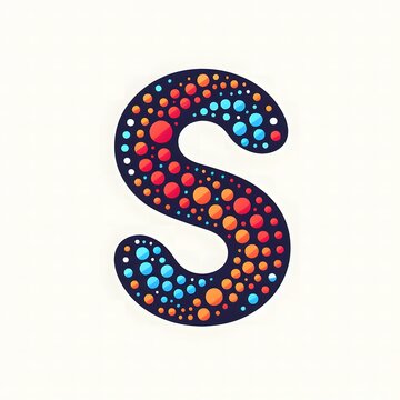 AI Generate of Logo Letter S created using random color dots