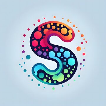 AI Generate of Logo Letter S created using random color dots