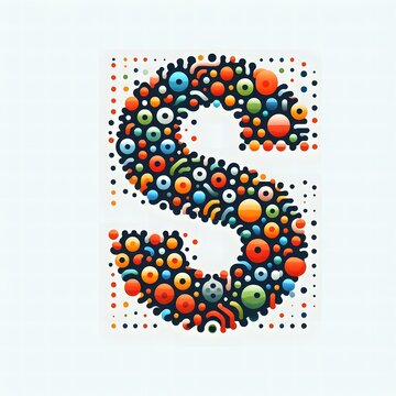 AI Generate of Logo Letter S created using random color dots