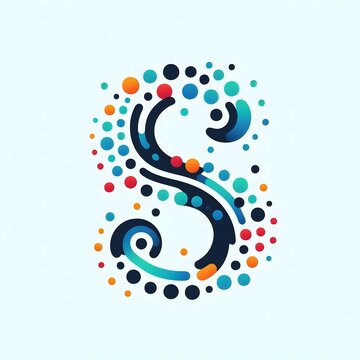 AI Generate of Logo Letter S created using random color dots