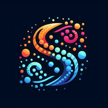 AI Generate of Logo Letter S created using random color dots