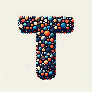 AI Generate of Logo Letter T created using random color dots