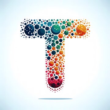 AI Generate of Logo Letter T created using random color dots