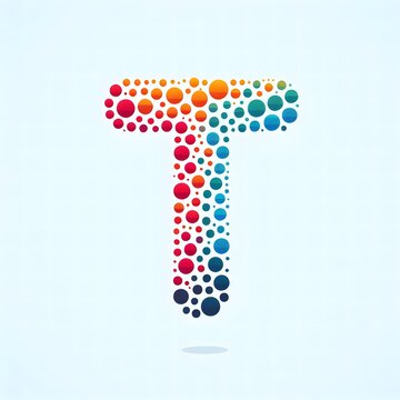 AI Generate of Logo Letter T created using random color dots
