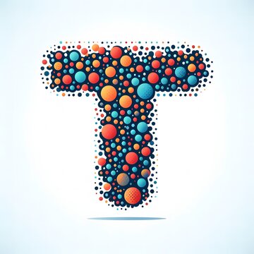 AI Generate of Logo Letter T created using random color dots