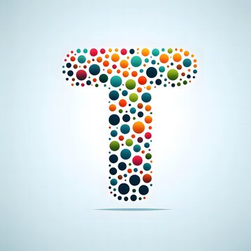 AI Generate of Logo Letter T created using random color dots