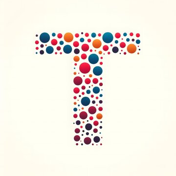 AI Generate of Logo Letter T created using random color dots