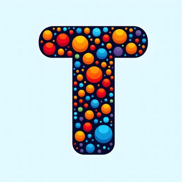 AI Generate of Logo Letter T created using random color dots