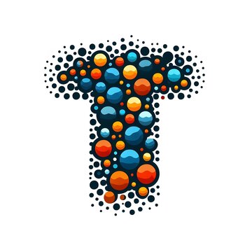 AI Generate of Logo Letter T created using random color dots