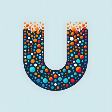 AI Generate of Logo Letter U created using random color dots