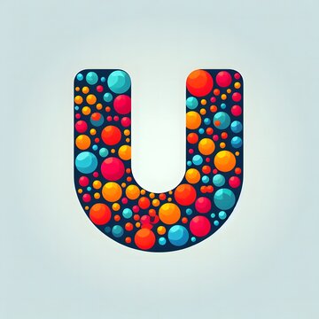 AI Generate of Logo Letter U created using random color dots