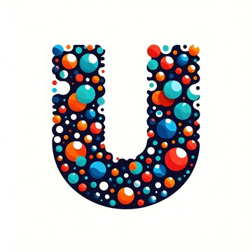 AI Generate of Logo Letter U created using random color dots
