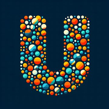 AI Generate of Logo Letter U created using random color dots
