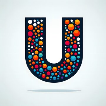 AI Generate of Logo Letter U created using random color dots