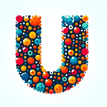 AI Generate of Logo Letter U created using random color dots