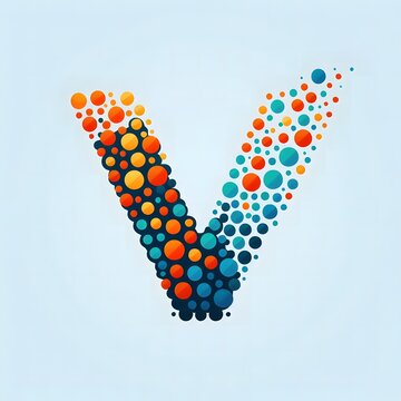 AI Generate of Logo Letter V created using random color dots