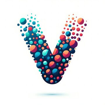 AI Generate of Logo Letter V created using random color dots