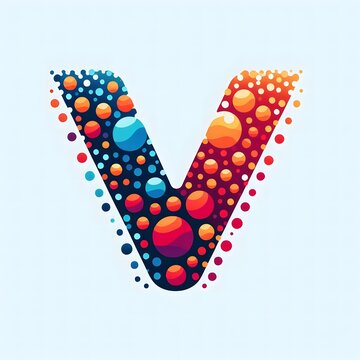 AI Generate of Logo Letter V created using random color dots