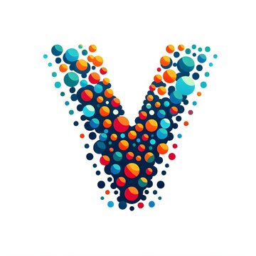AI Generate of Logo Letter V created using random color dots