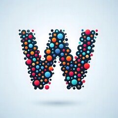 Poster - AI Generate of Logo Letter W created using random color dots