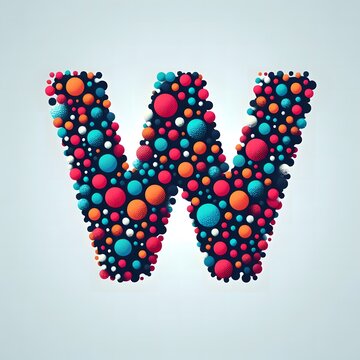 AI Generate of Logo Letter W created using random color dots