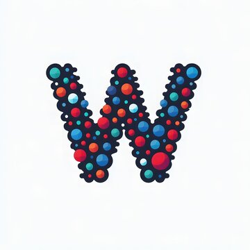AI Generate of Logo Letter W created using random color dots