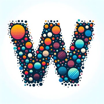 AI Generate of Logo Letter W created using random color dots