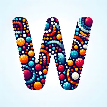 AI Generate of Logo Letter W created using random color dots