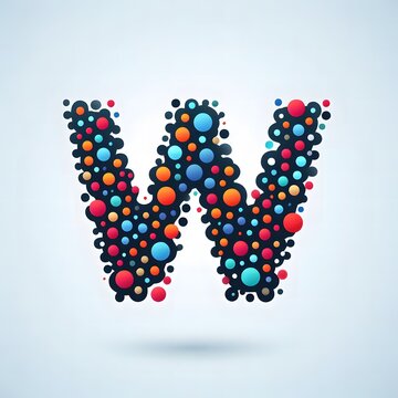 AI Generate of Logo Letter W created using random color dots